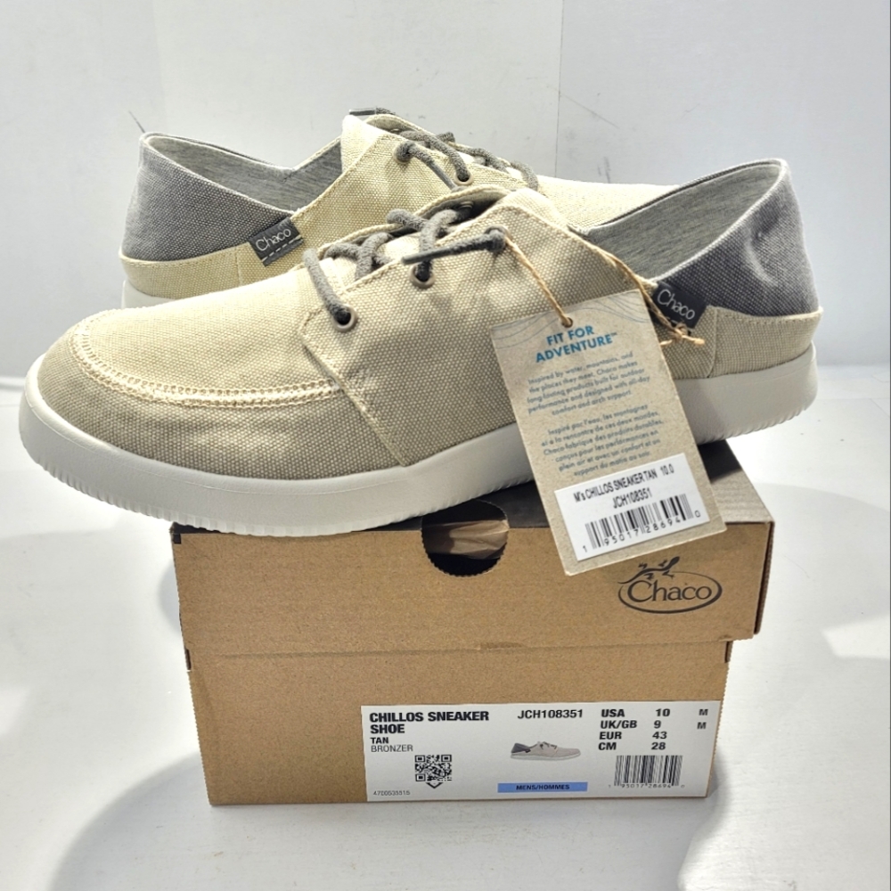 CHACO MEN'S SANTA CRUZ CHILLOS SNEAKERS SIZE 10 TAN NEW IN BOX